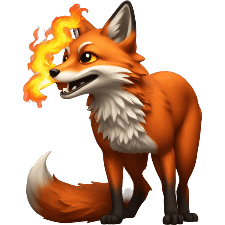 
fire breathing fox emoji