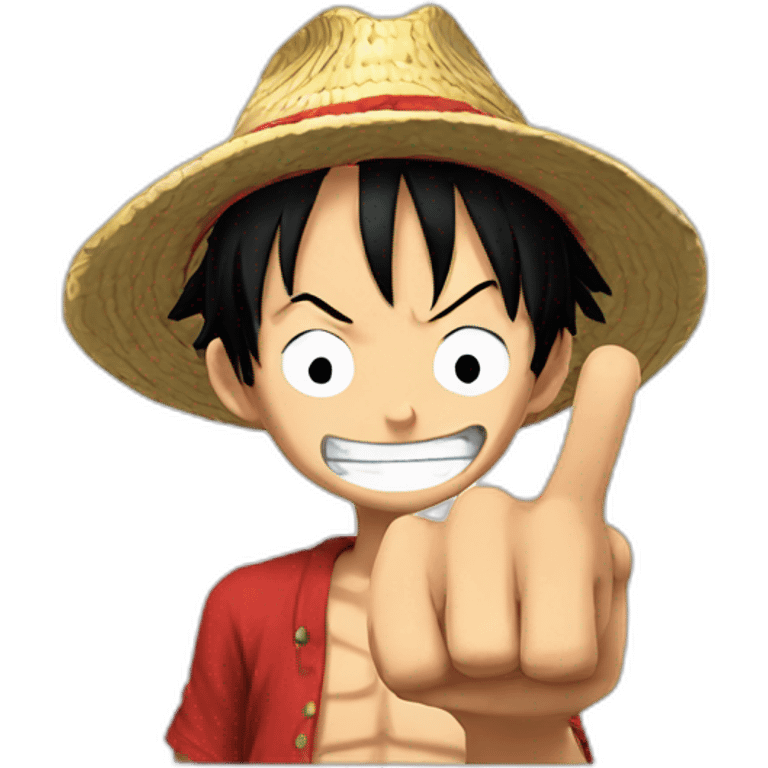 luffy giving the finger emoji