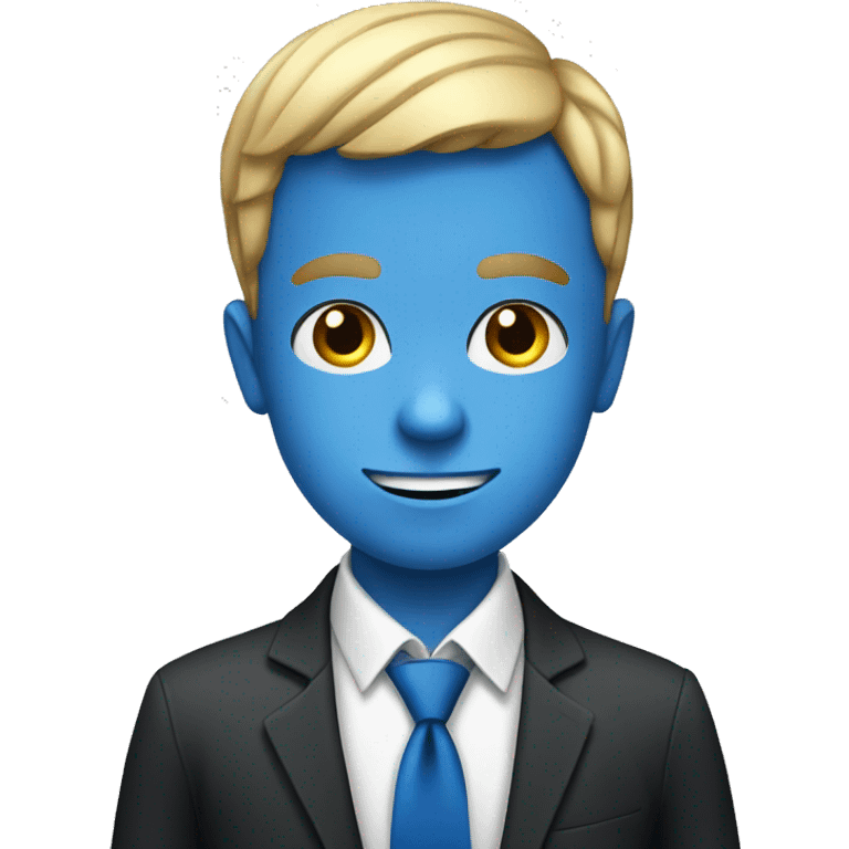 White boy with blue smoking and tie  emoji