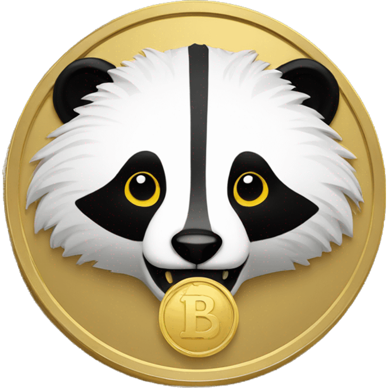 angry badger on a golden coin in gold emoji