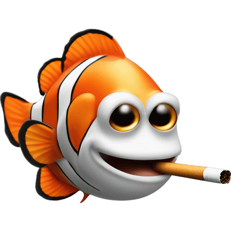 Clown Fish Smoking a cigarette emoji