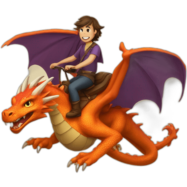 riding a dragon on my phone emoji