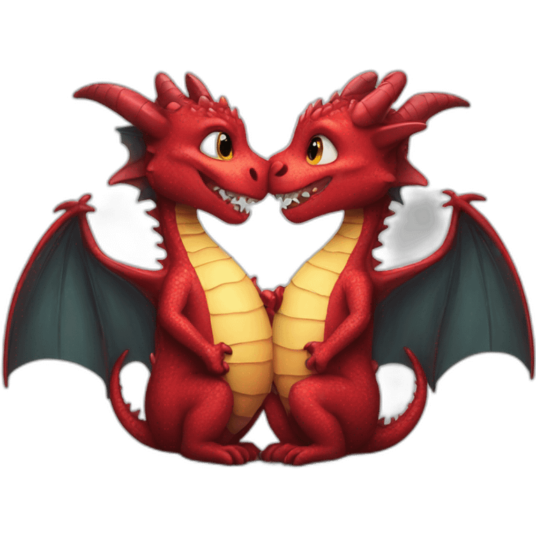 Dragons kissing emoji