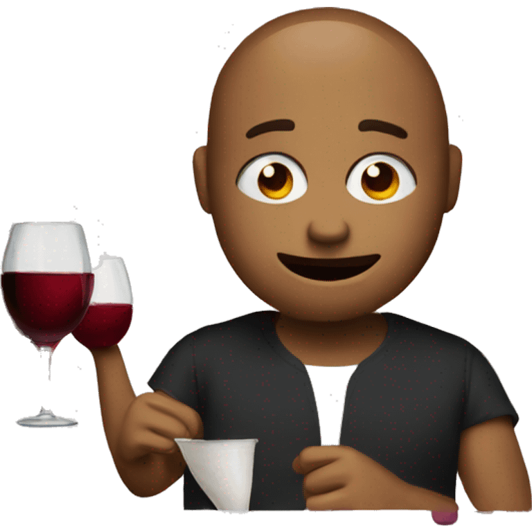 Coding with wine emoji