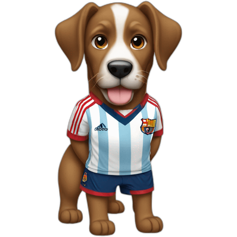 Perro con remera de messi emoji