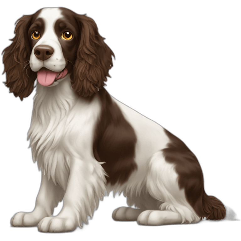 Springer spaniel and stick emoji