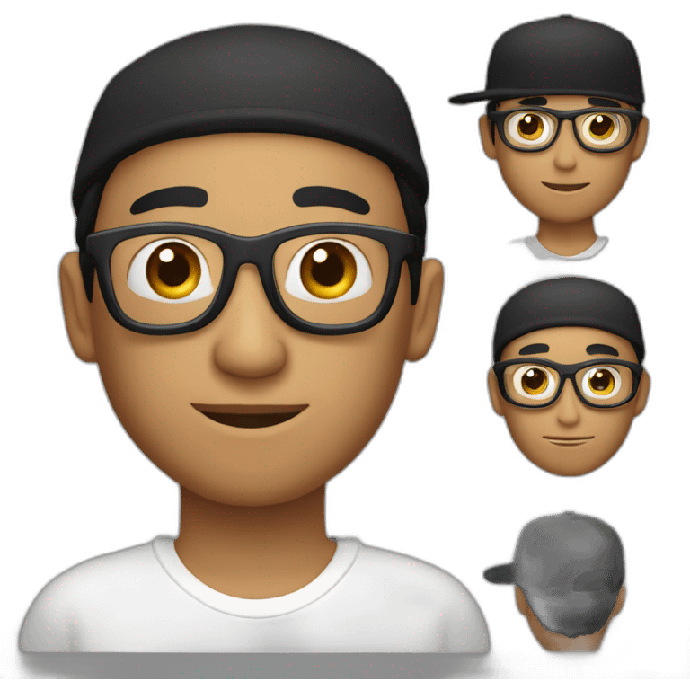 Un señor con lentes negros y gorra  blanca emoji