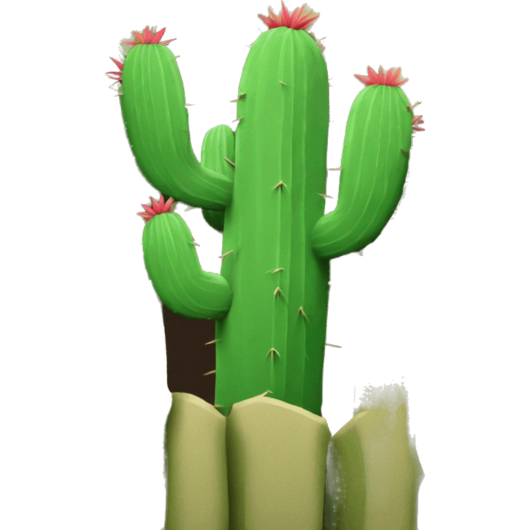 A cactus hiding behind a tree emoji