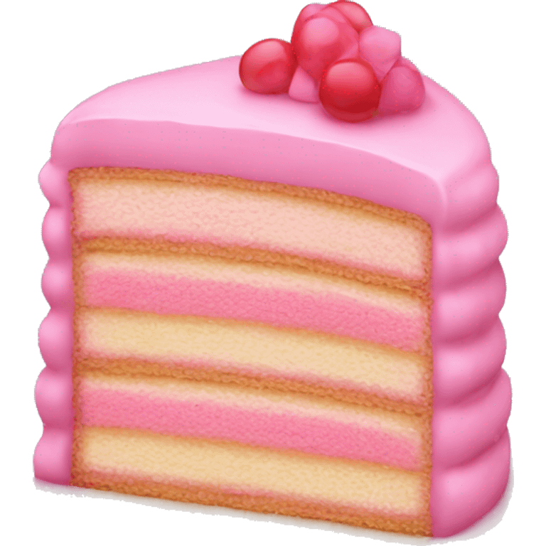 Realistic pink layered cake emoji