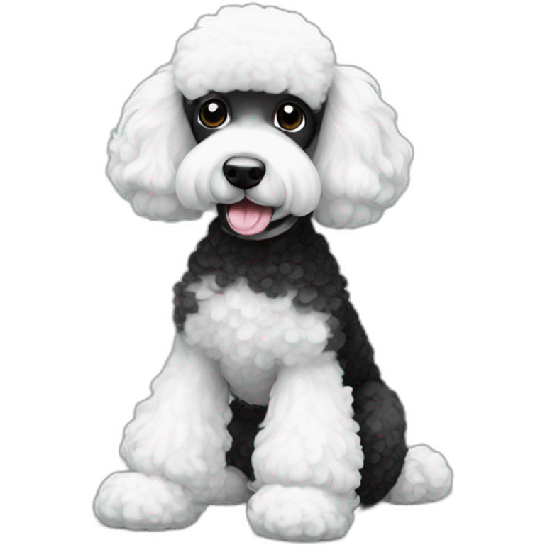 Black and white poodle emoji