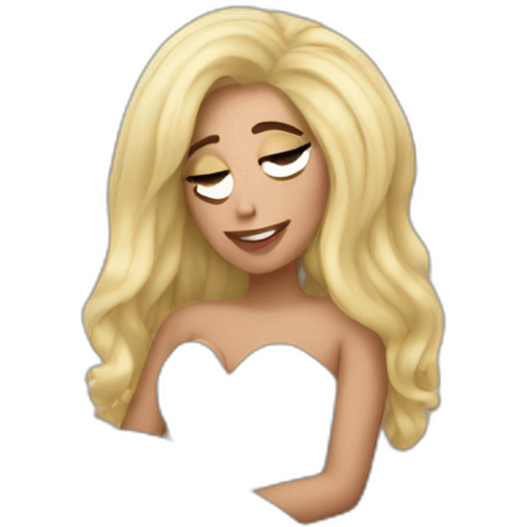 Lady Gaga in bed romance emoji