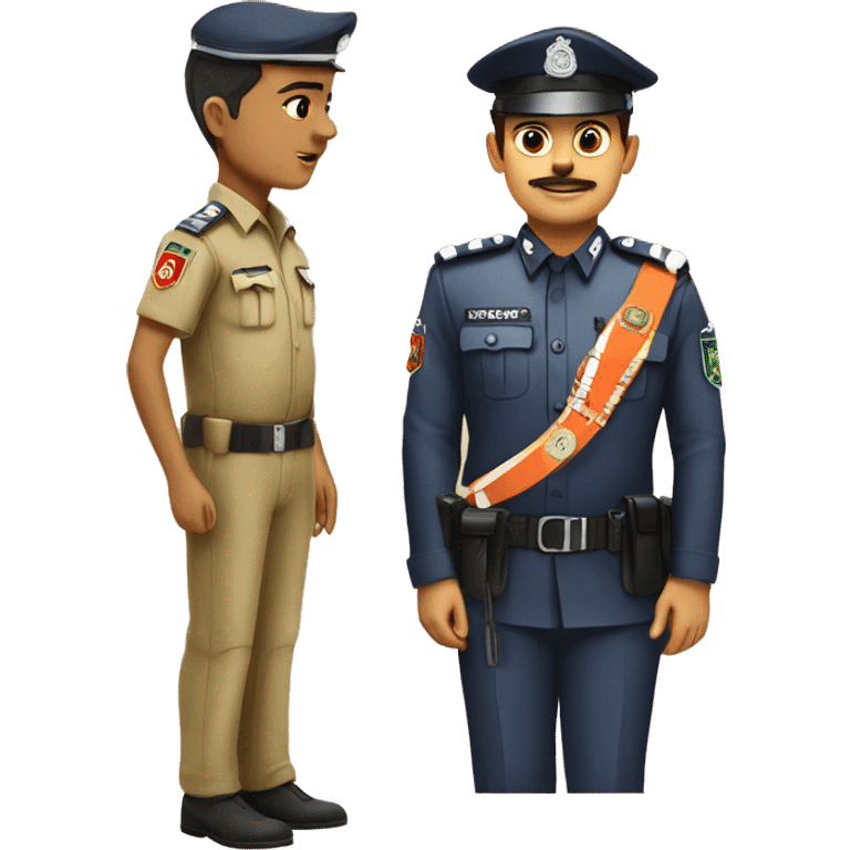 KHEDA POLICE in khakhi uniform with guja at police logo  emoji