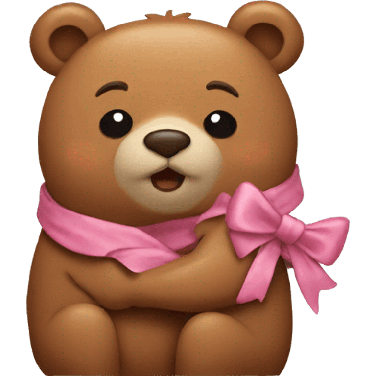 Bears with bows hugging  emoji