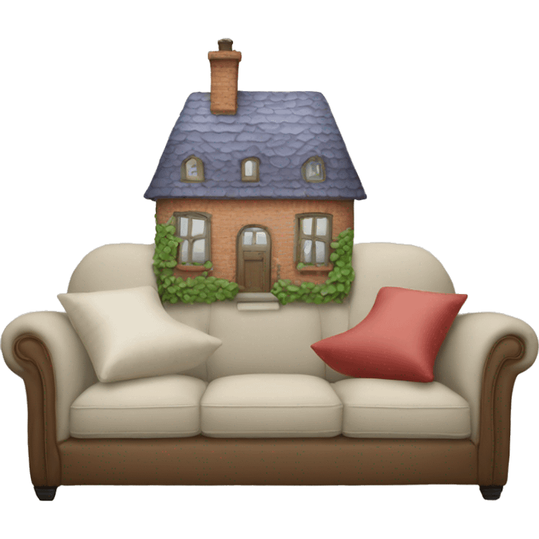 house made of pillows on the sofa emoji