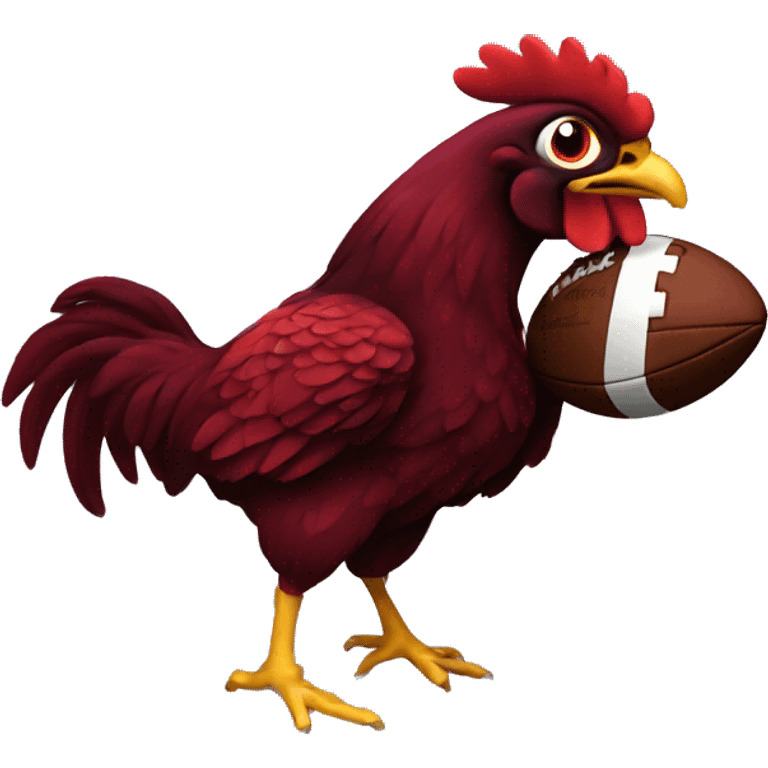 Garnet gamecock playing football emoji