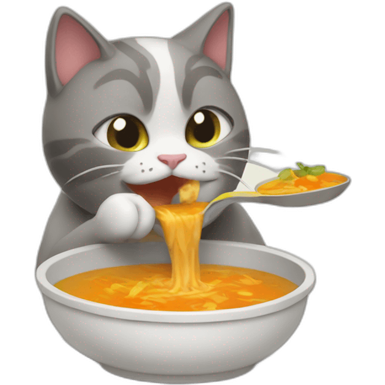 cat eating a pot of soup emoji