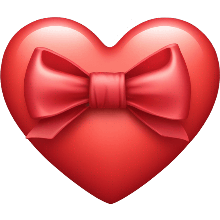 Cute red heart with bow wrapped around  emoji