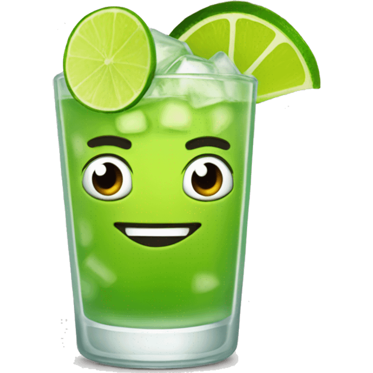 a  cartoon caipirinha with faces emoji