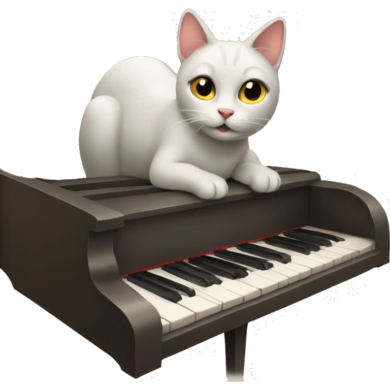 cat playing piano emoji