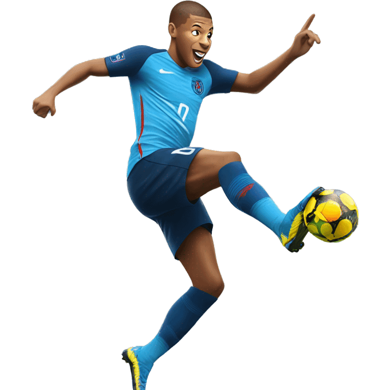 mbappe doing a bicycle kick emoji