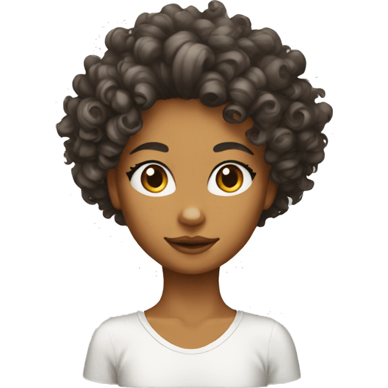 curly girl fox white face emoji