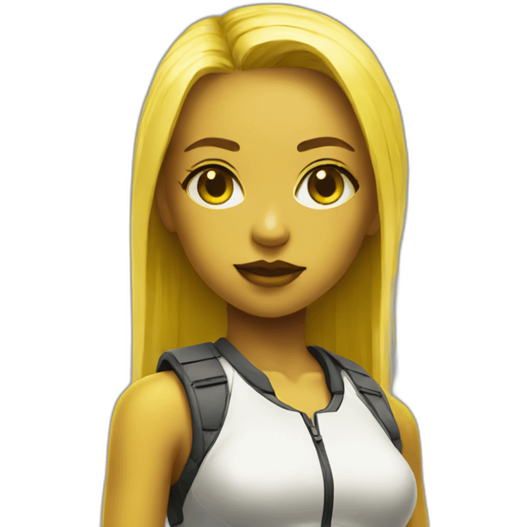 cyberpunk yellow tone girl in tennis uniform emoji