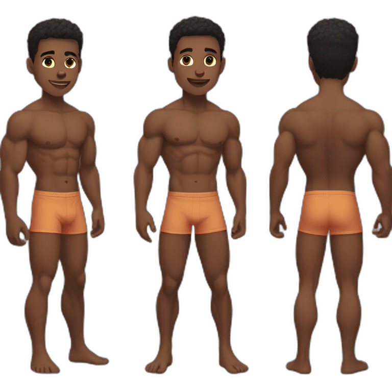 young black man, muscular, shirtless emoji