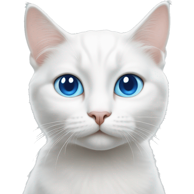 cross-eyed white cat with blue eyes emoji