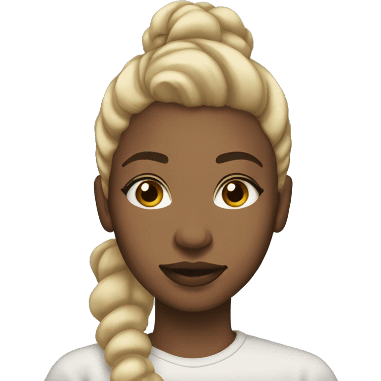 black woman blonde ponytail brown eyes full lips emoji