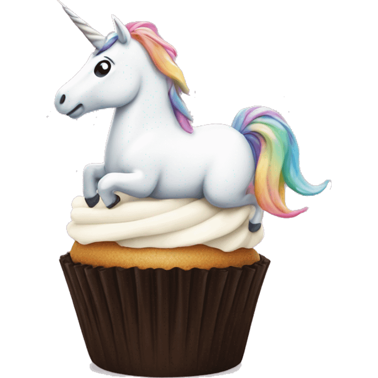 Unicorn on a cupcake emoji