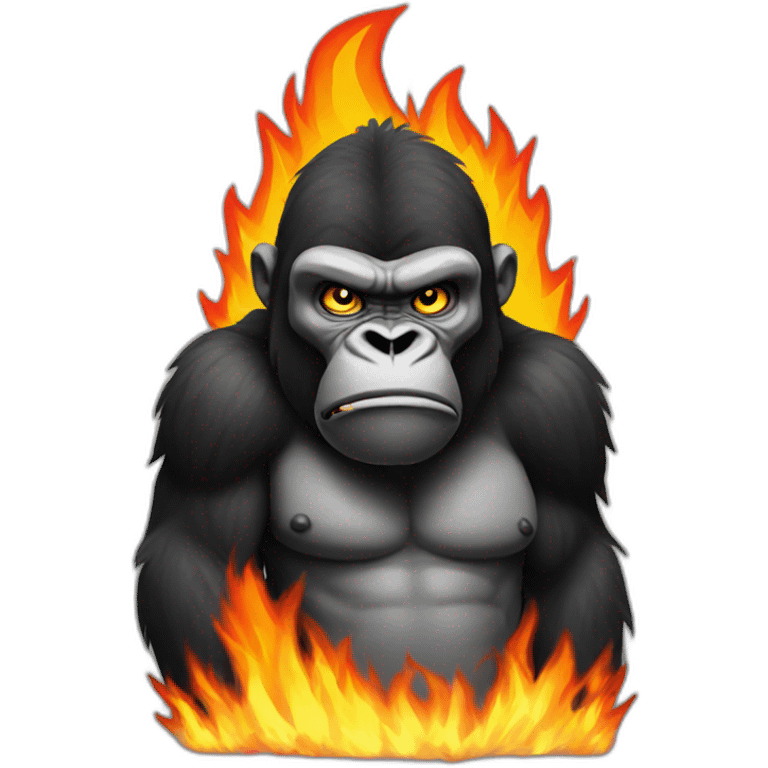 gorilla angry fire emoji