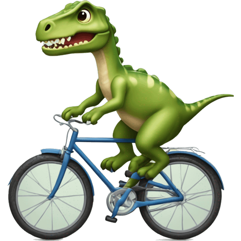 Crie um emoji de um dinossauro andando de bicicleta  emoji