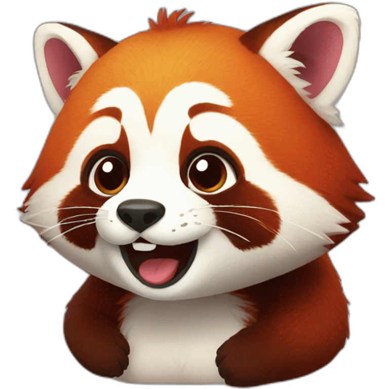 Drunk red panda emoji