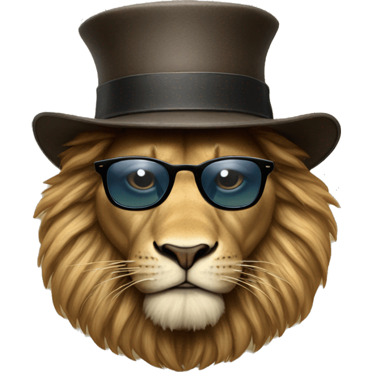 jewish lion with hat and sunglasses  emoji