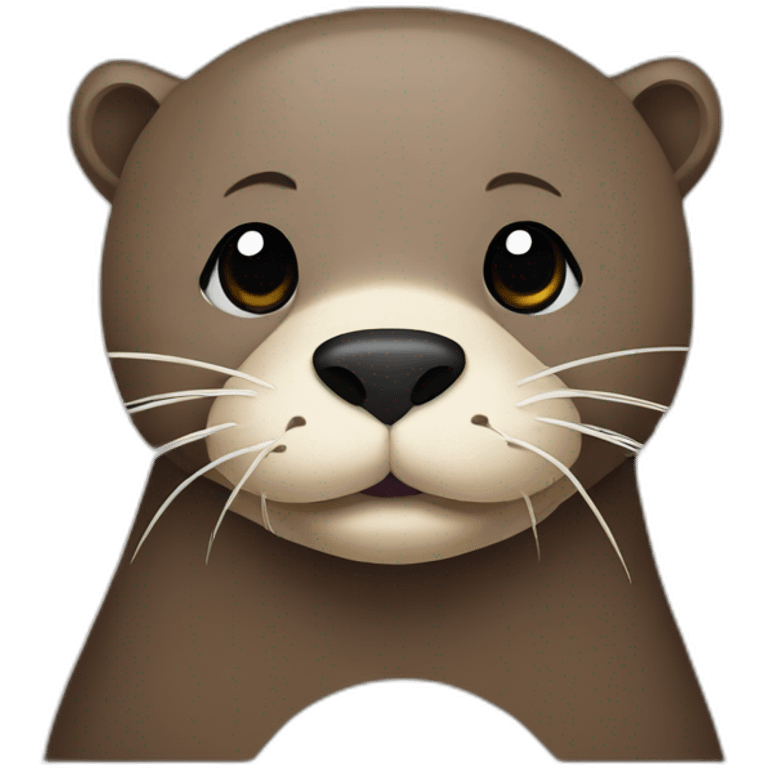 otter, paper sheets in paws emoji