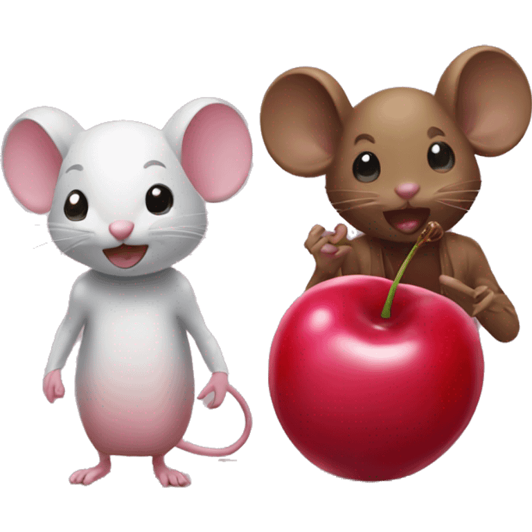 Mouse and cherry person next to eachother emoji