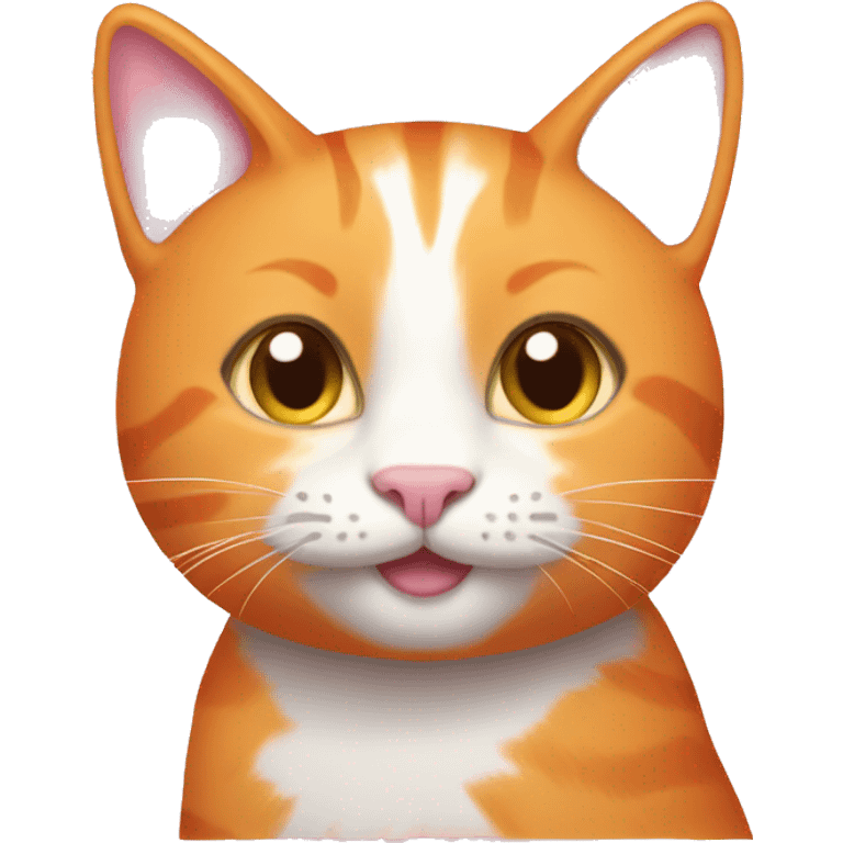 Orange cat with light pink hearts  emoji