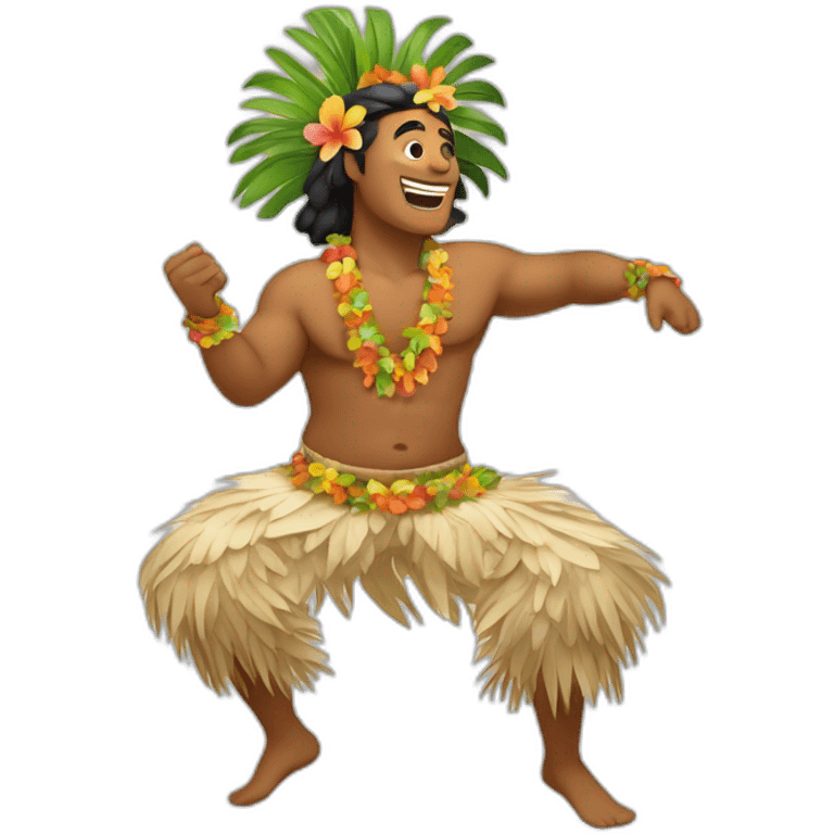 Tahitian man dancing tahitian dance with costume emoji