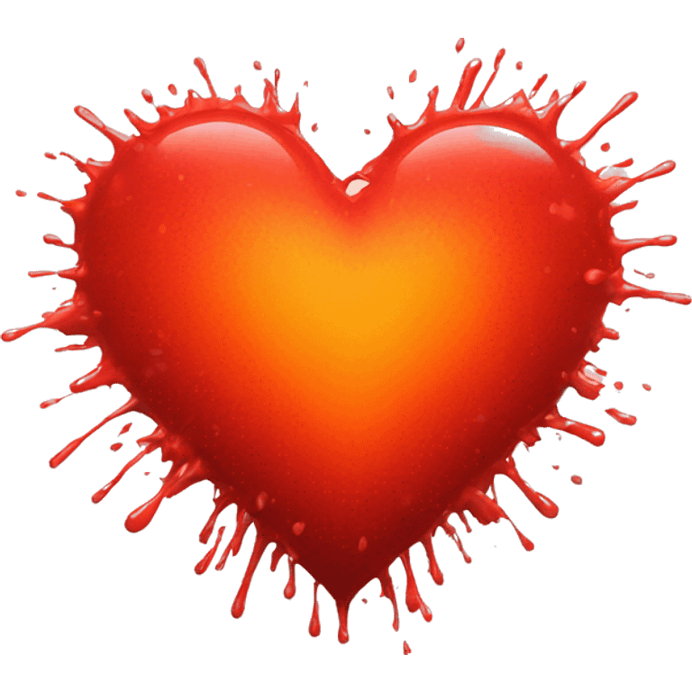 splattered heart red glowing orange-red warmth love emoji