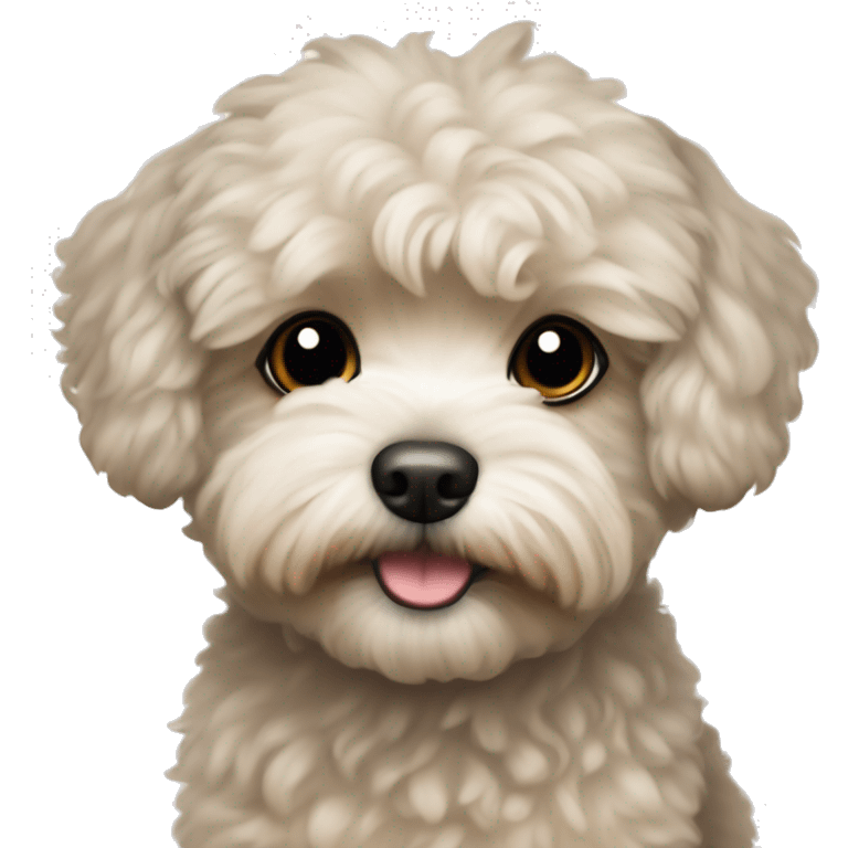 A small, short haired maltipoo emoji