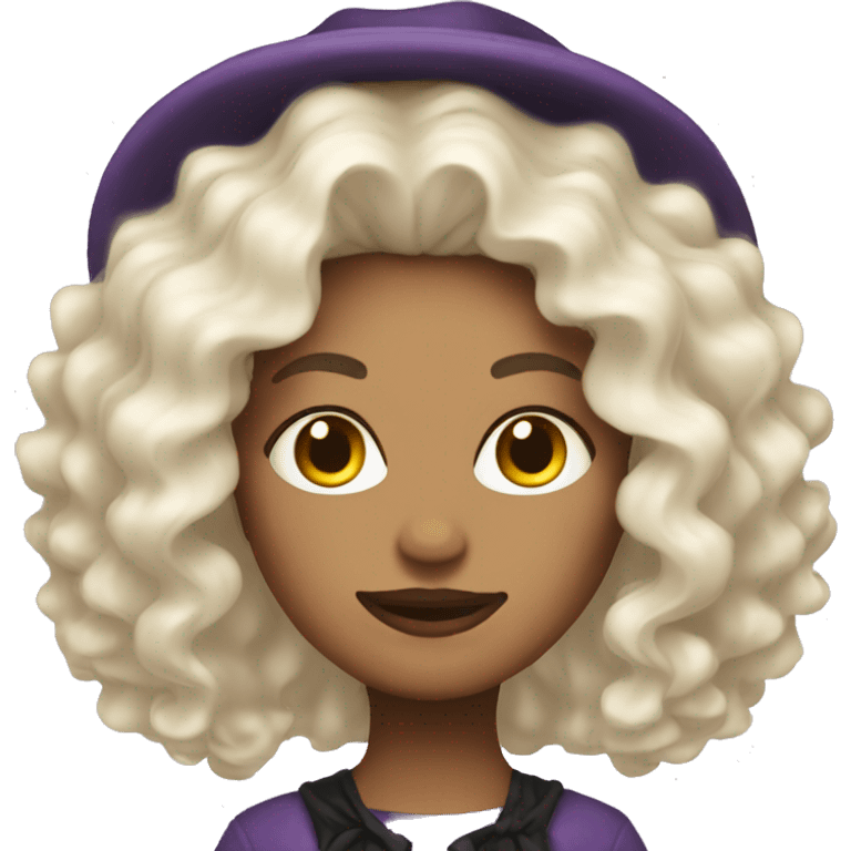 witch with platinum blonde curly hair emoji