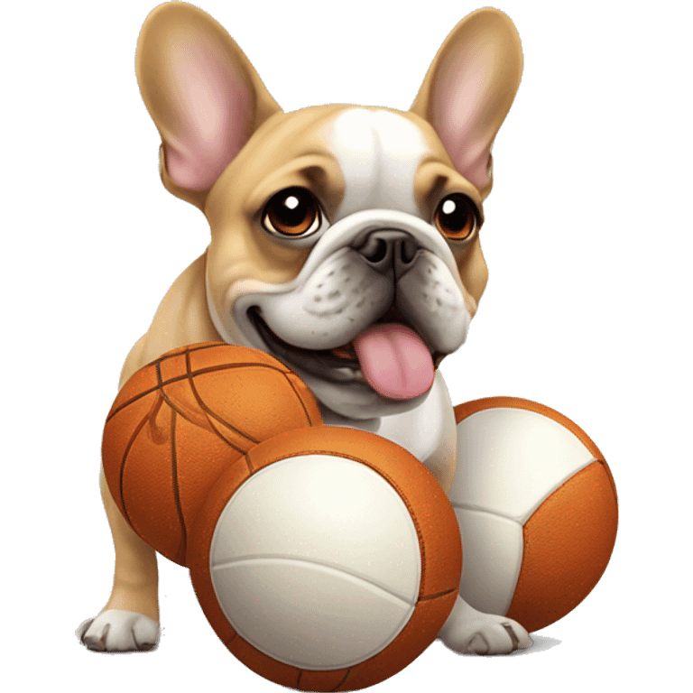 Frenchie with a ball emoji