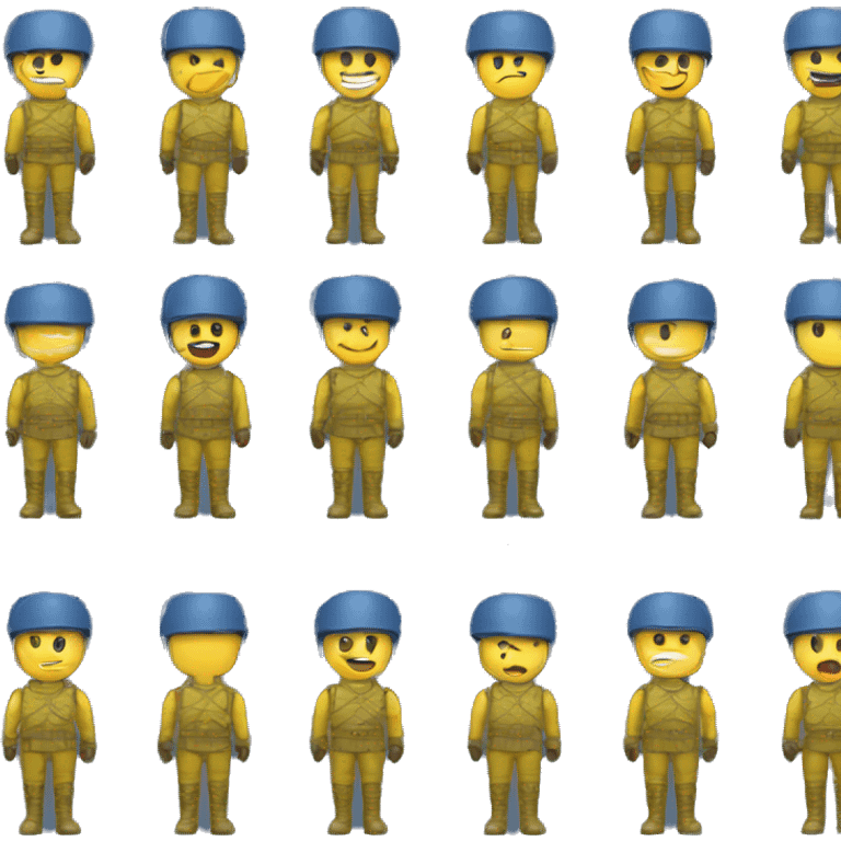 emoji yellow solider blue helmat emoji