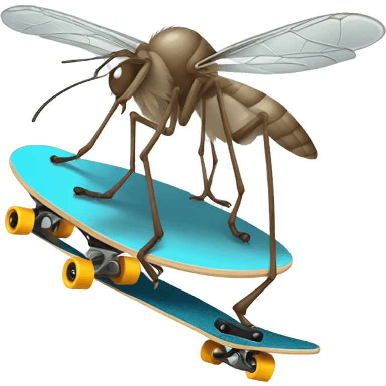 Generate a mosquito doing skating on skateboard emoji