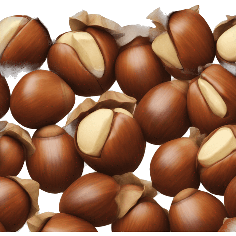 a group of four chestnuts with happy faces emoji