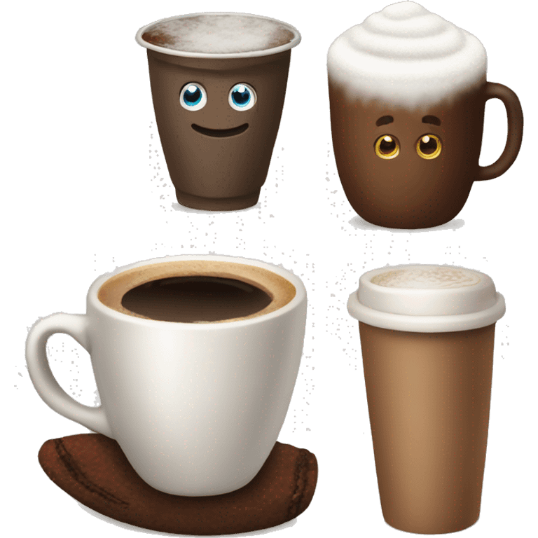 Coffee, cocoa, snow, winter, new year, warm clothes, New Year toys emoji