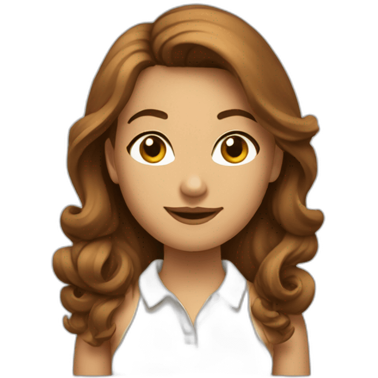 beautiful girl head brown  golf swing  emoji