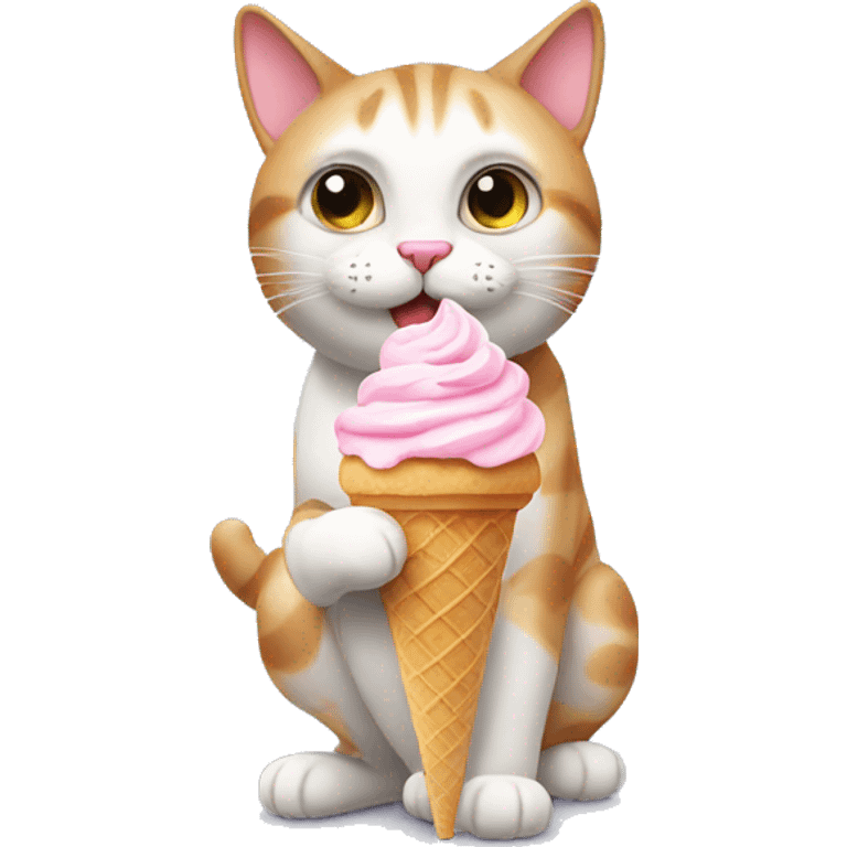 cat with ice cream emoji