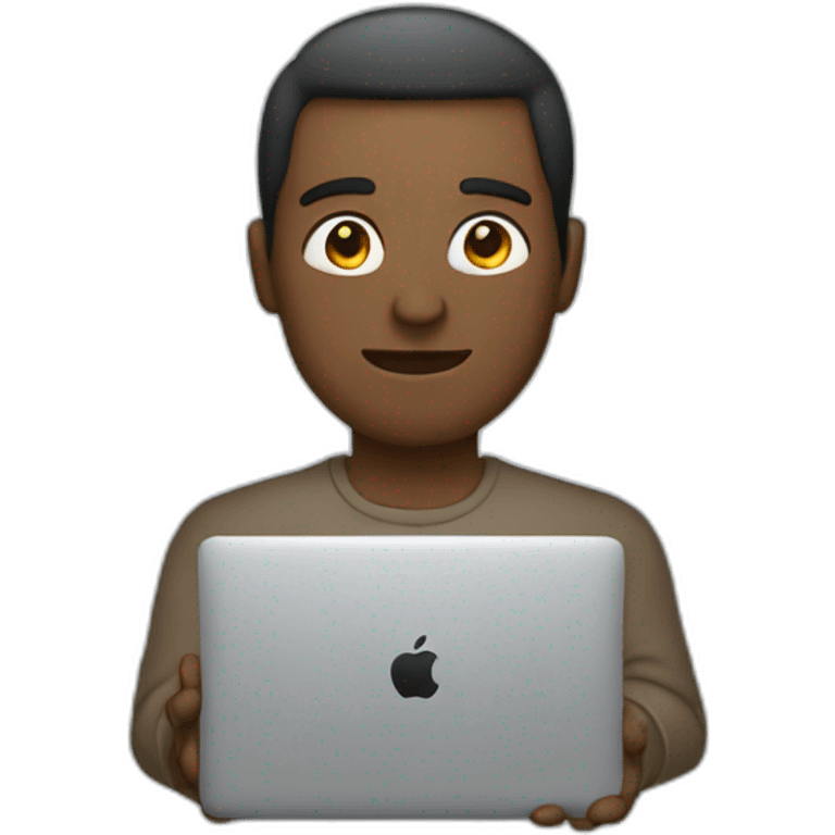 men with macbook on profile emoji