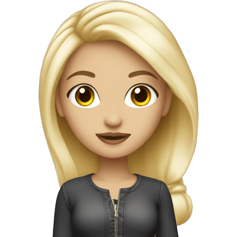 Fashion designer blond girl with cute face emoji